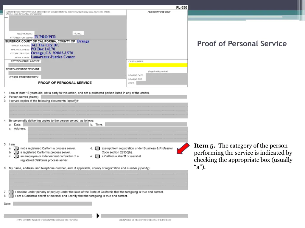 proof of personal service 6