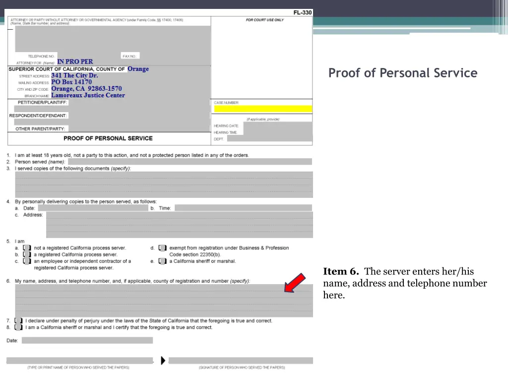 proof of personal service 7