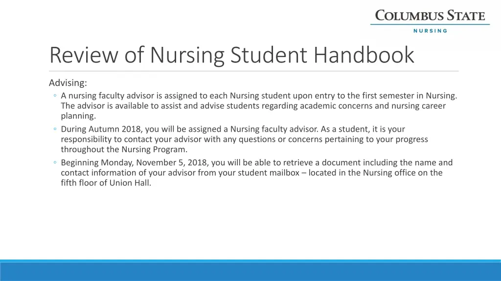 review of nursing student handbook 7