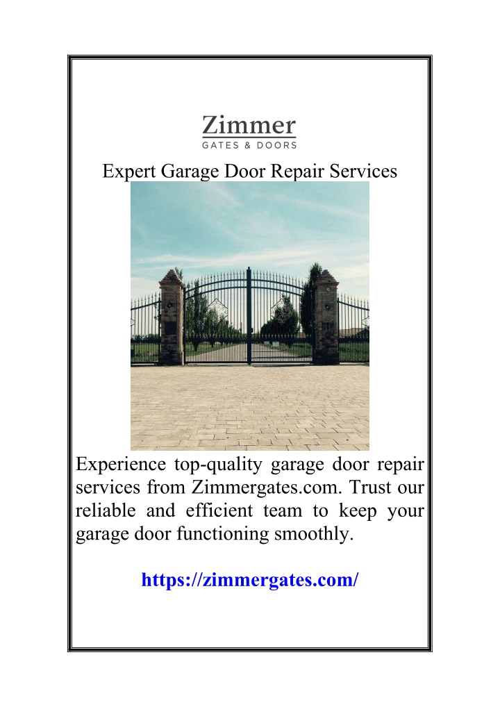 expert garage door repair services