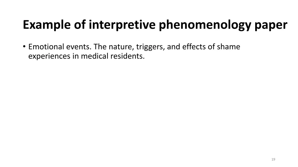 example of interpretive phenomenology paper