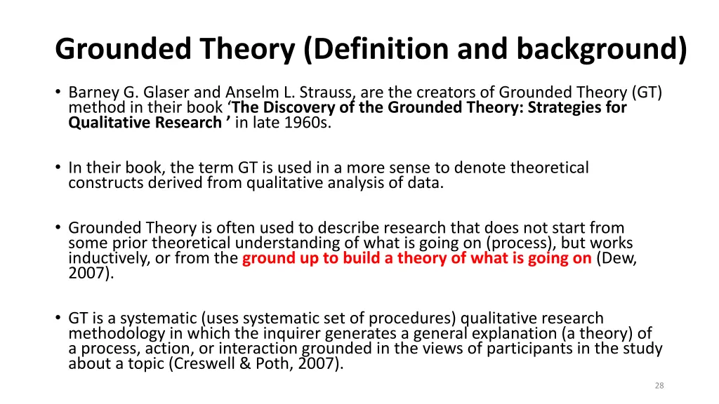 grounded theory definition and background