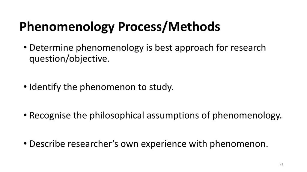 phenomenology process methods