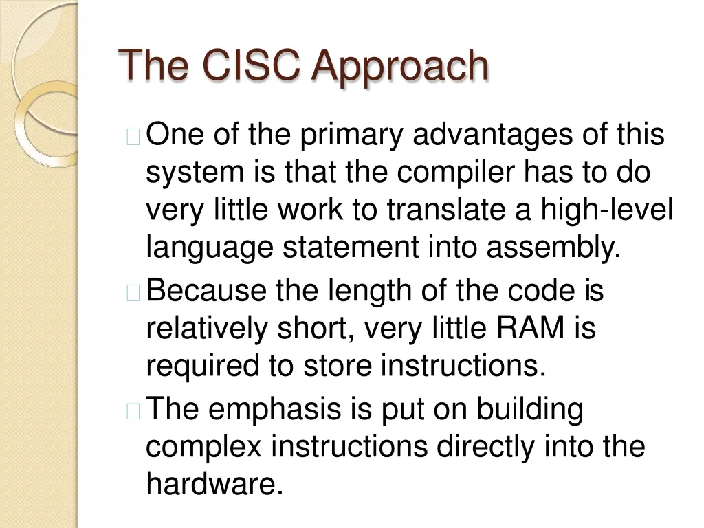 the cisc approach 3