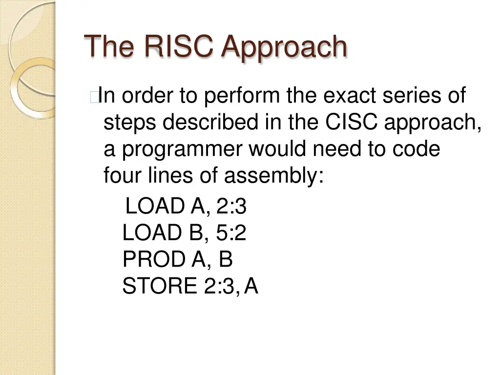 the risc approach 1