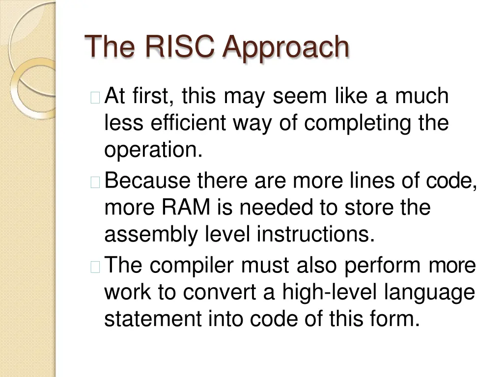 the risc approach 2