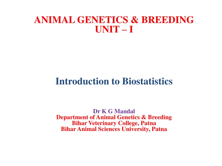 animal genetics breeding unit i