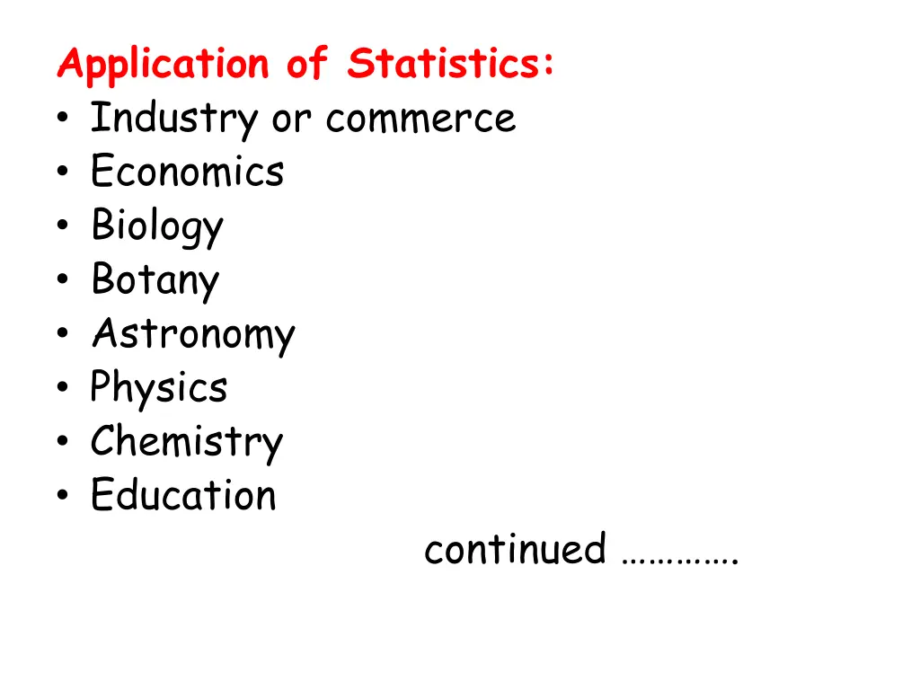 application of statistics industry or commerce