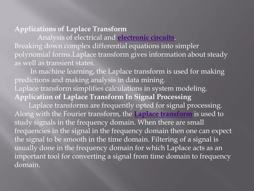 applications of laplace transform analysis