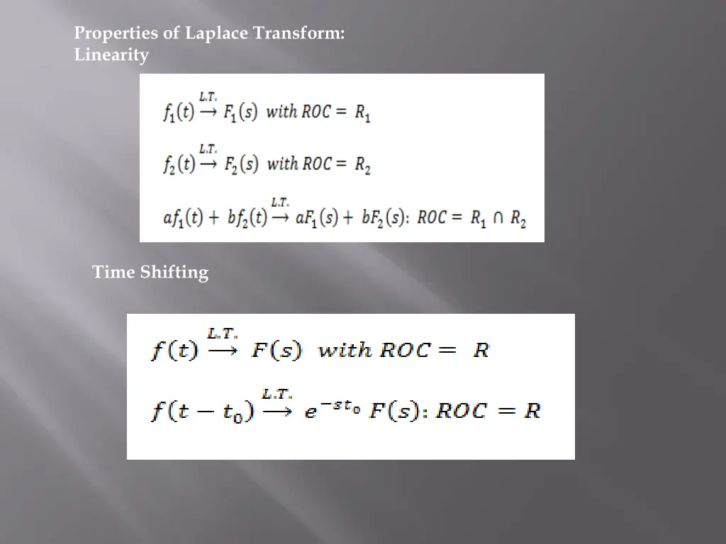 properties of laplace transform linearity