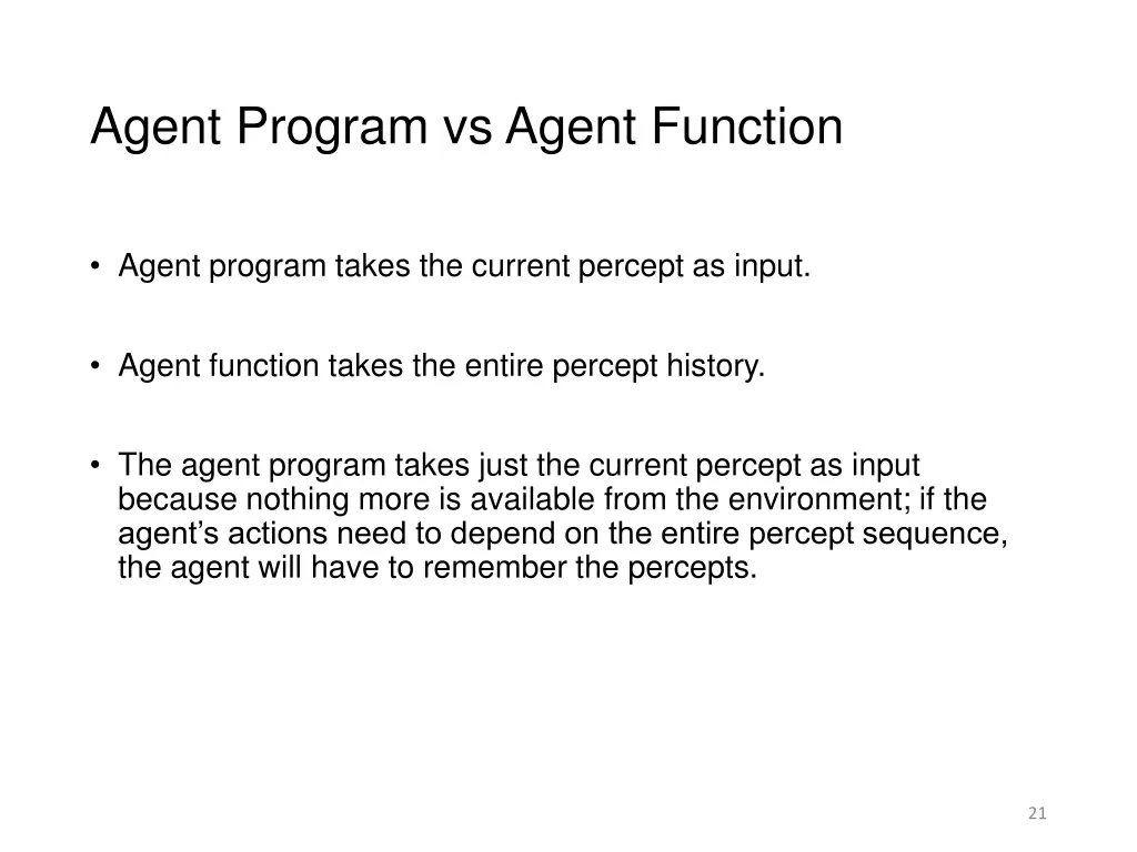 agent program vs agent function