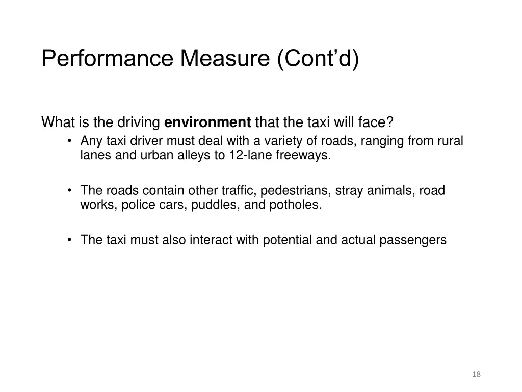 performance measure cont d