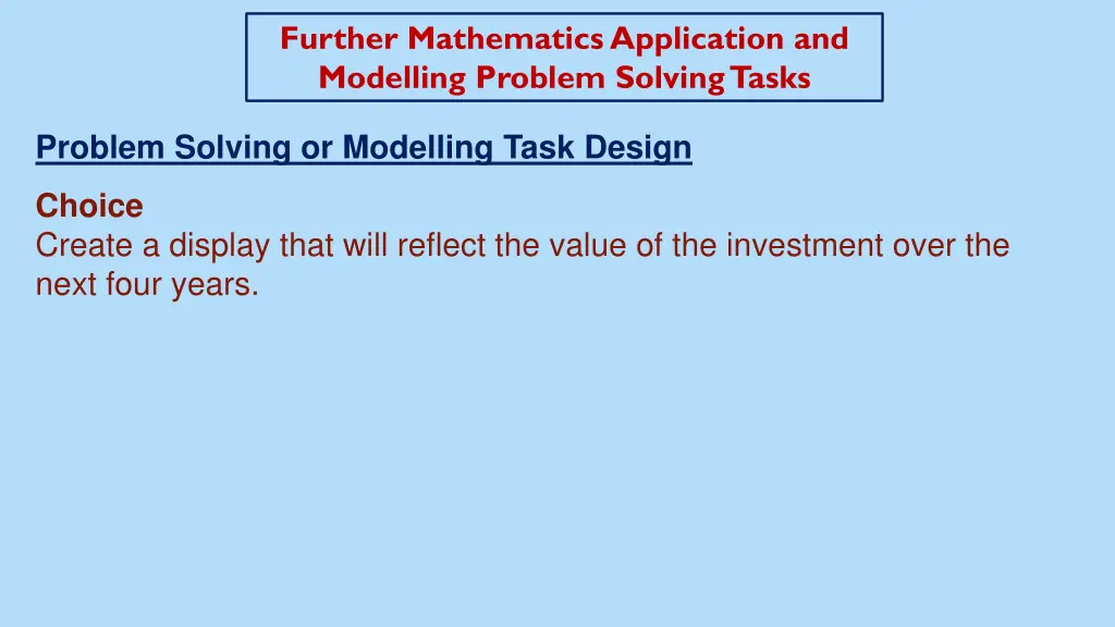 further mathematics application and modelling 11