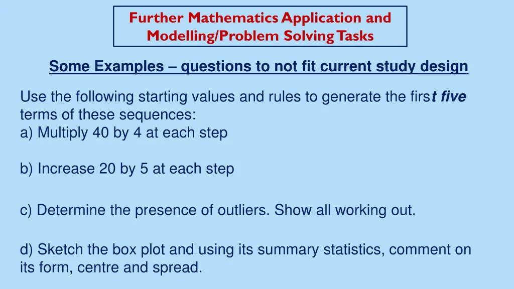 further mathematics application and modelling 14