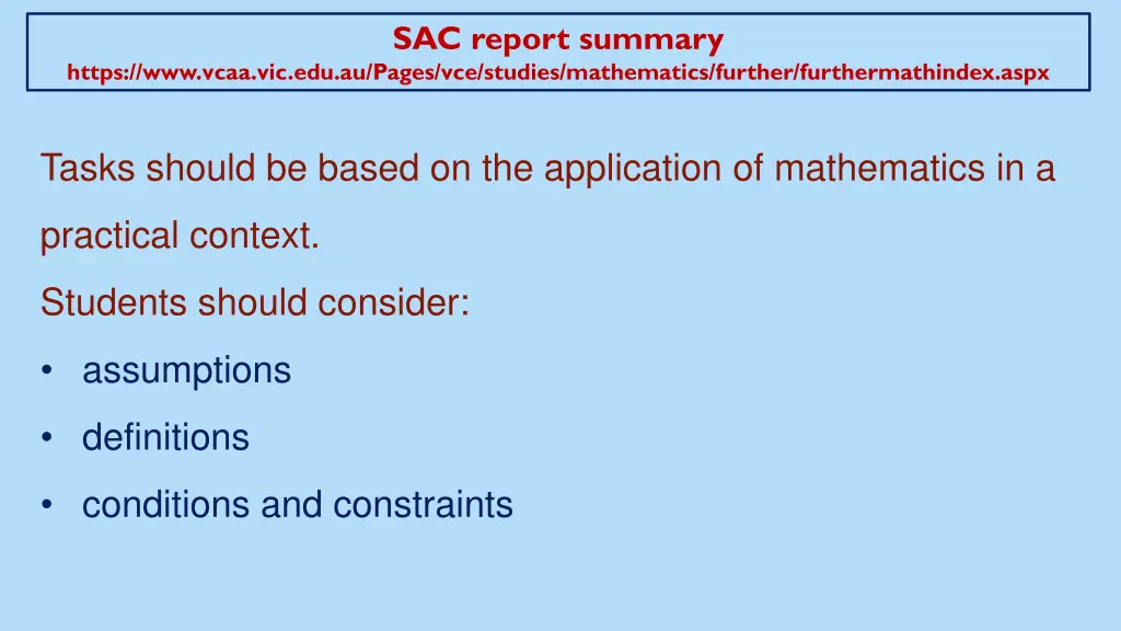 sac report summary 2