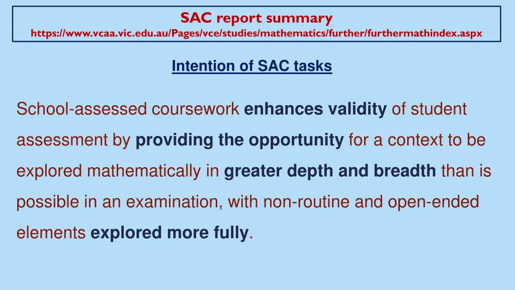 sac report summary