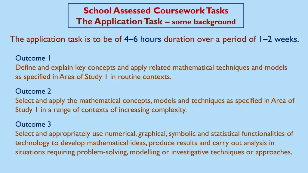 school assessed coursework tasks the application 5