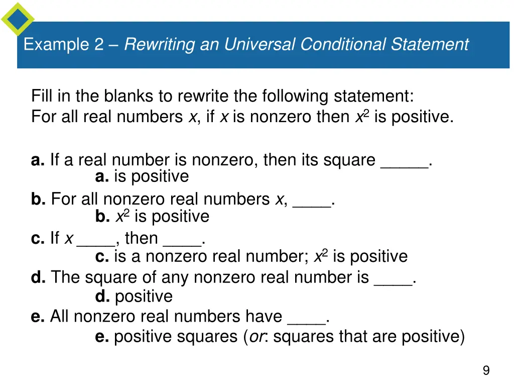 example 2 rewriting an universal conditional