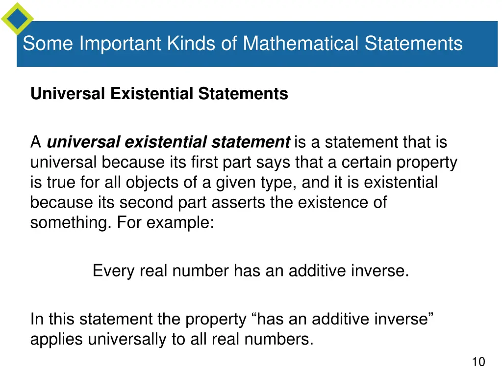 some important kinds of mathematical statements 3