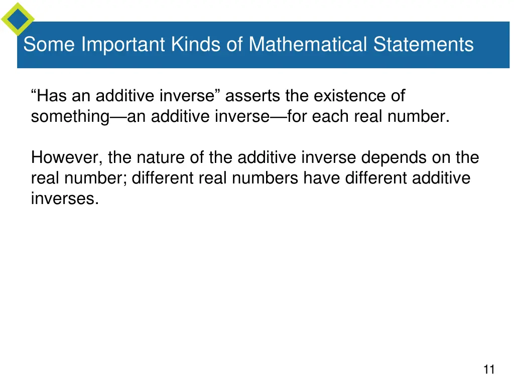 some important kinds of mathematical statements 4