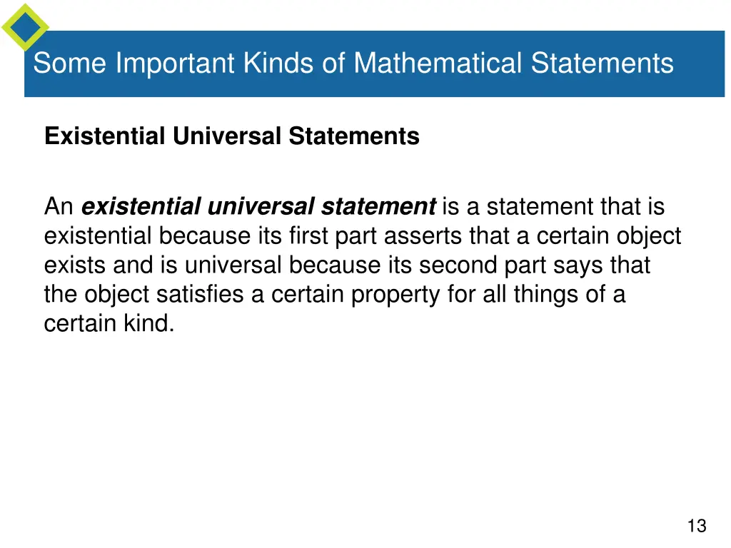 some important kinds of mathematical statements 5