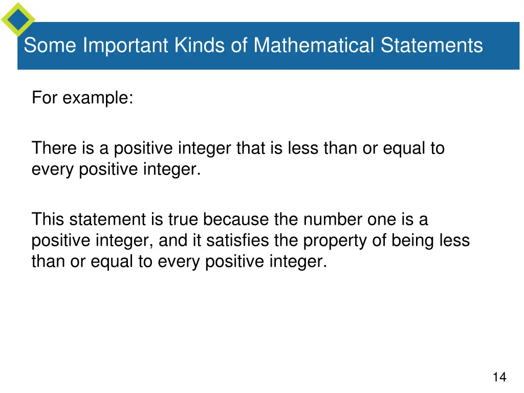 some important kinds of mathematical statements 6