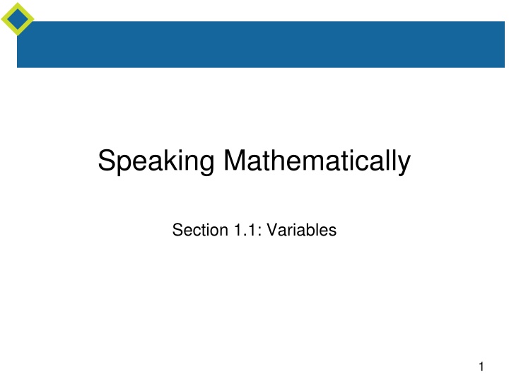 speaking mathematically