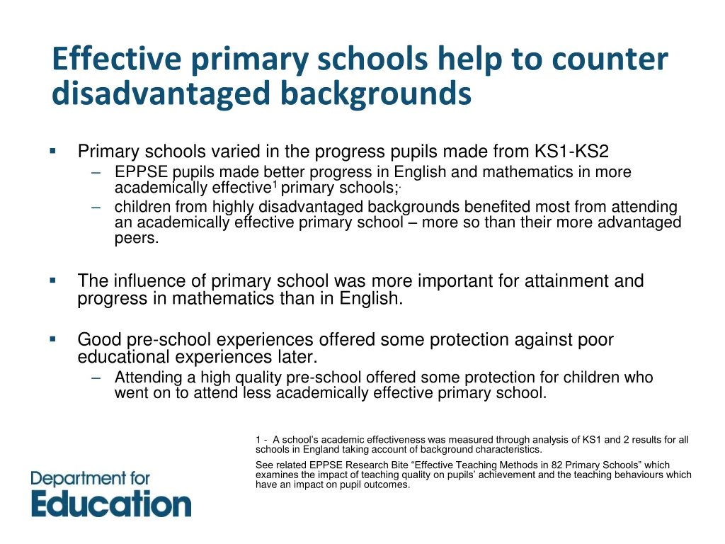 effective primary schools help to counter