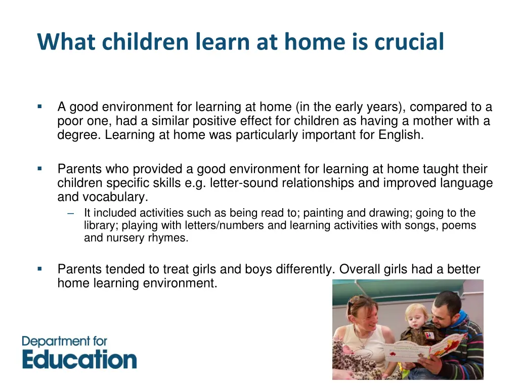 what children learn at home is crucial