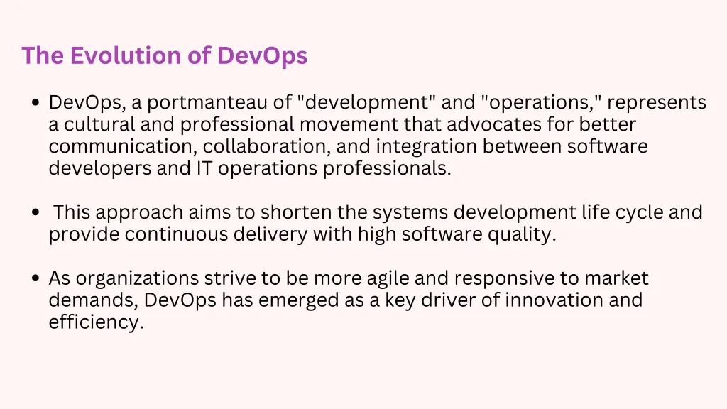 the evolution of devops