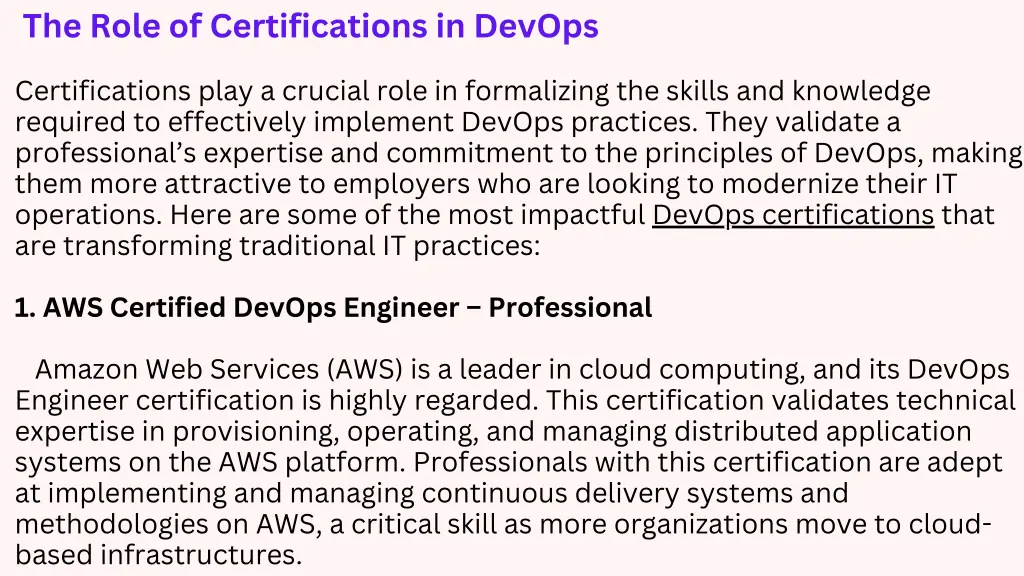 the role of certifications in devops