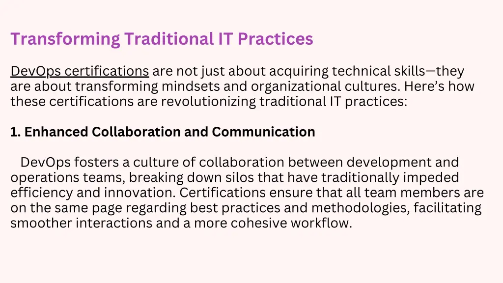 transforming traditional it practices