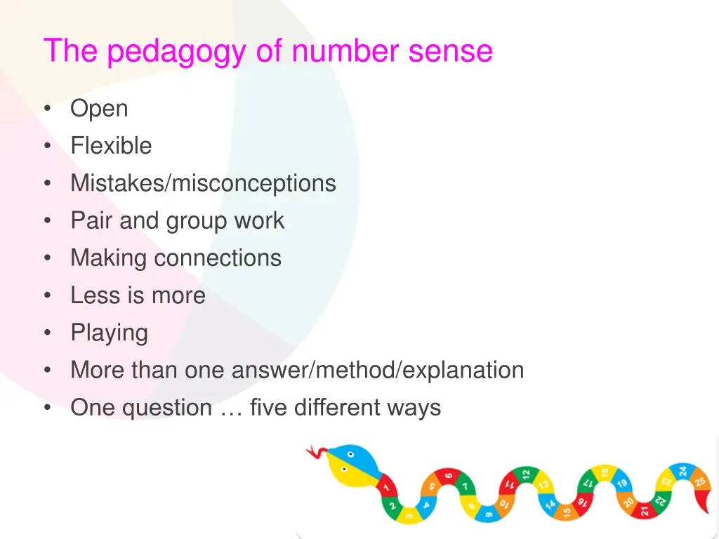 the pedagogy of number sense