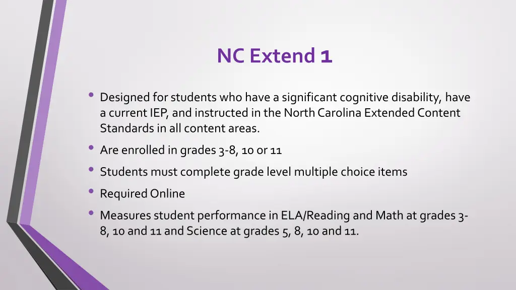 nc extend 1