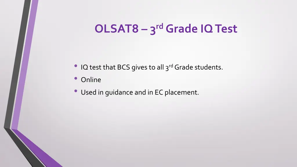 olsat8 3 rd grade iq test