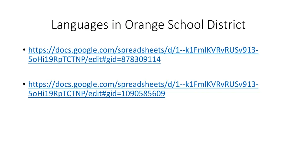 languages in orange school district