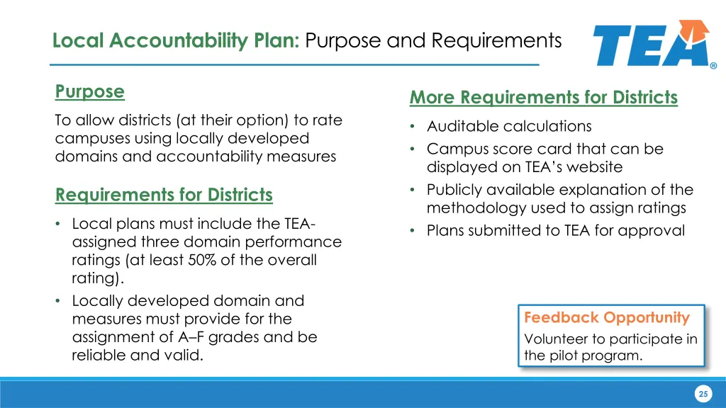 local accountability plan purpose and requirements