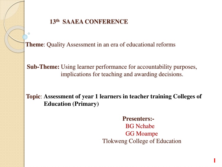 13 th saaea conference