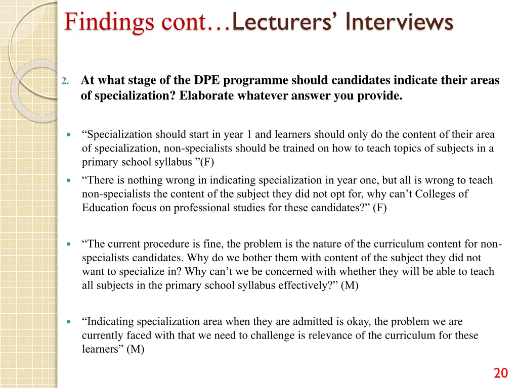 findings cont lecturers interviews 1