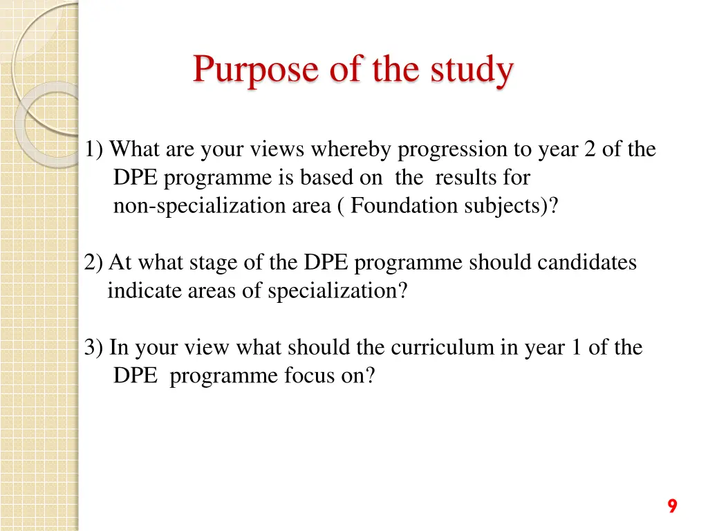 purpose of the study