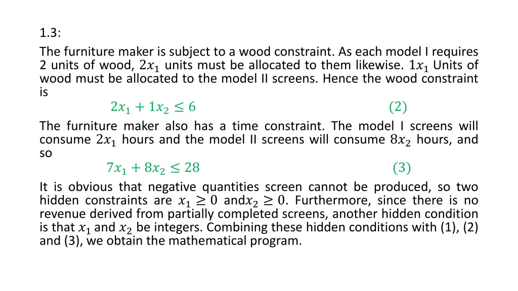 1 3 the furniture maker is subject to a wood