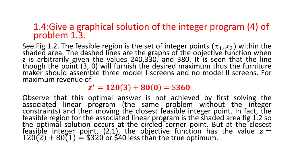 1 4 give a graphical solution of the integer