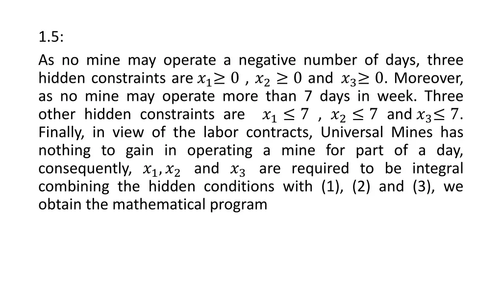 1 5 as no mine may operate a negative number