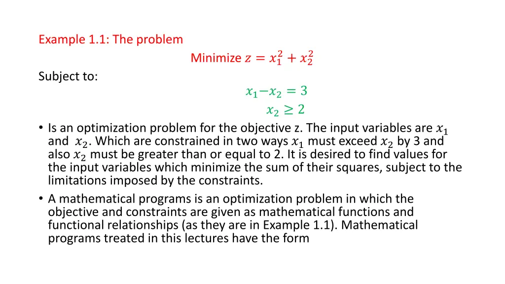 example 1 1 the problem