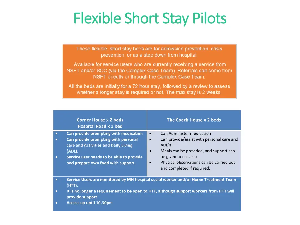 flexible short stay pilots flexible short stay