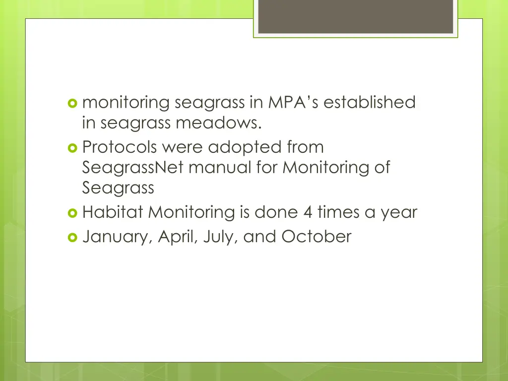 monitoring seagrass in mpa s established