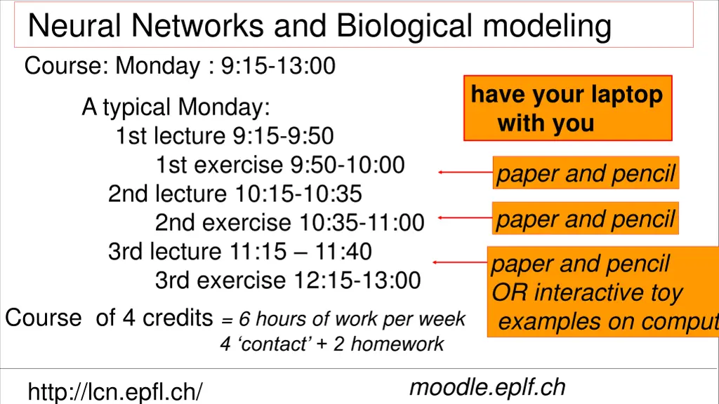 neural networks and biological modeling course