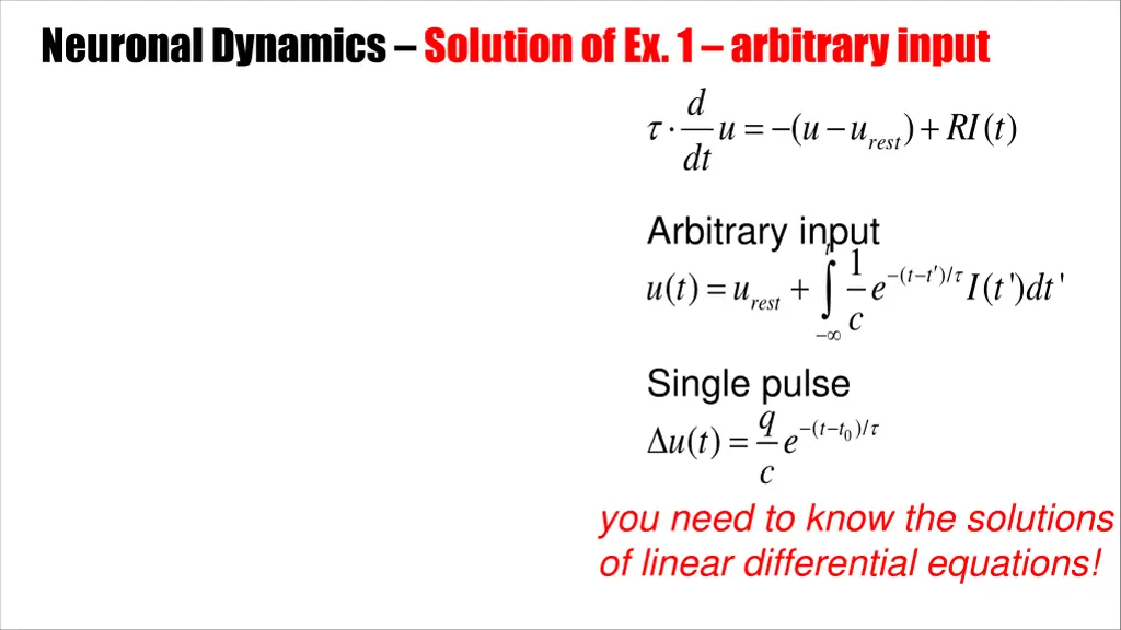 neuronal dynamics solution of ex 1 arbitrary input