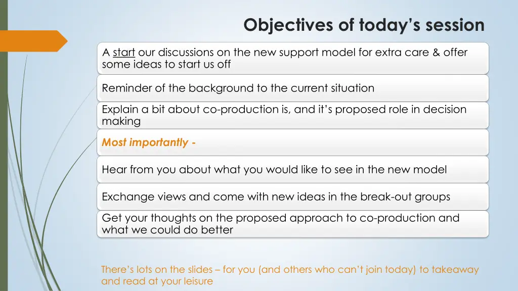 objectives of today s session