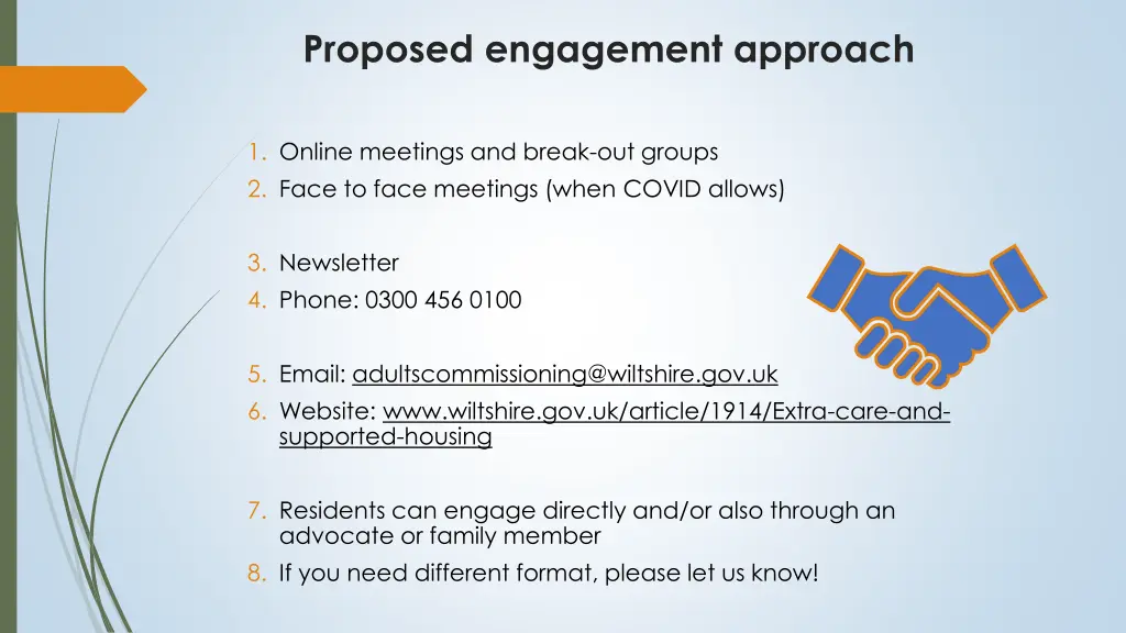 proposed engagement approach